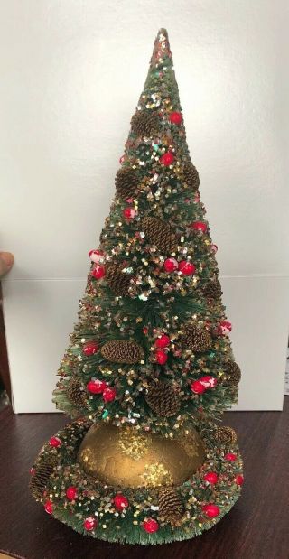 13”vintage Bottle Brush Christmas Tree by Noel Decorations Trim - a - Tree Japan box 2
