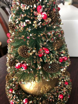 13”vintage Bottle Brush Christmas Tree by Noel Decorations Trim - a - Tree Japan box 3
