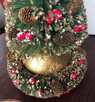 13”vintage Bottle Brush Christmas Tree by Noel Decorations Trim - a - Tree Japan box 4