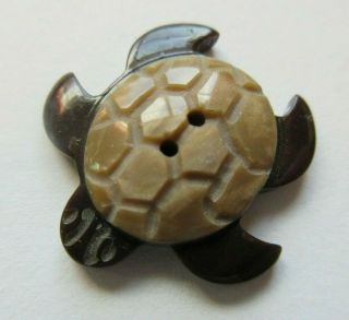 Fantastic Antique Vtg Realistic Bakelite Sea Turtle Button Unique 7/8 " (d)