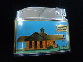 Vintage Rosen - Nesor Flat Lighter Empty The Peoples National Bank Of Patchogue