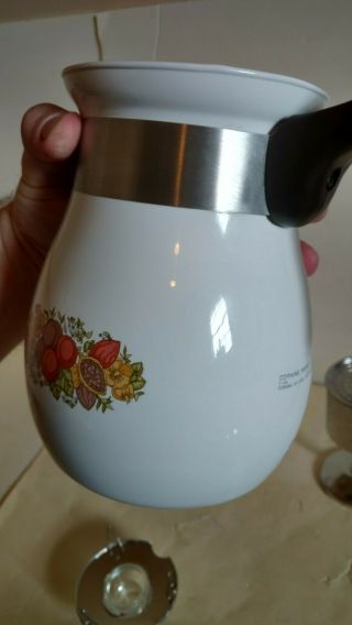 Vintage Corning Ware Stovetop Percolator 6 Cup Spice Of Life Coffee Pot P - 166 7