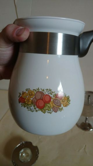 Vintage Corning Ware Stovetop Percolator 6 Cup Spice Of Life Coffee Pot P - 166 8
