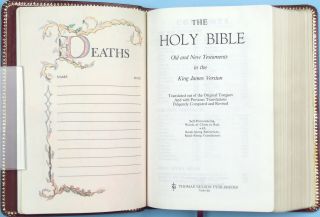 Vtg 1976 King James Version HOLY BIBLE Nelson Grant Print Reference RED LEATHER 2