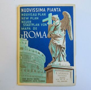 Plan Map Guide Of Rome Italy (1950s)