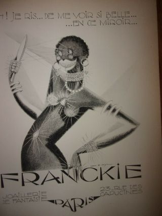 Rare 1928 Stereotypical Black Lithograph Franckie By Y.  B.  Dyl