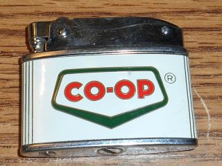 Vintage Co - Op Flat Advertising Lighter/rare