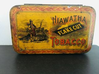 Vintage Hiawatha Tobacco Tin - Antique - Pipe - Cigarette - Advertising