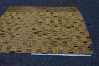 Kente Cloth - Ashanti - African - Old Cotton / Silk Hand Woven 66 " X 80 " Vintage