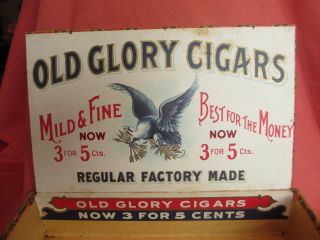 Antique Cigar Box OLD GLORY CIGARS with Eagle Tobacco Tax Stamp - TC111 2