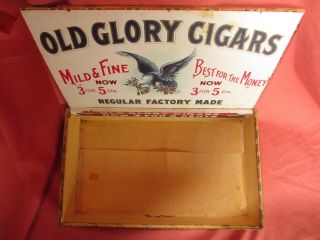 Antique Cigar Box OLD GLORY CIGARS with Eagle Tobacco Tax Stamp - TC111 3