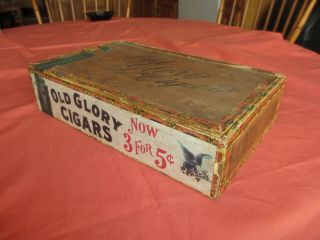 Antique Cigar Box OLD GLORY CIGARS with Eagle Tobacco Tax Stamp - TC111 5