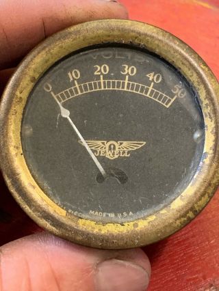Antique Volt Meter - Jewell Electrical Instrument Company Chicago Brass Era
