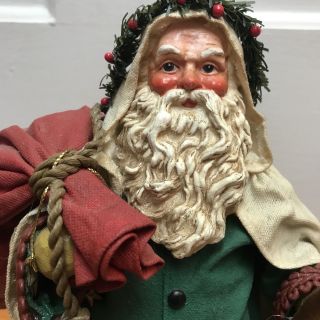 Christmas Santa By Clothtique Stands 10.  5 Inches