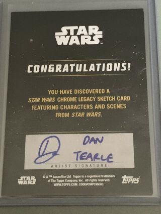2019 Topps Chrome Star Wars Legacy Peter Cushing Sketch Auto By Dan Tearle SSP 2