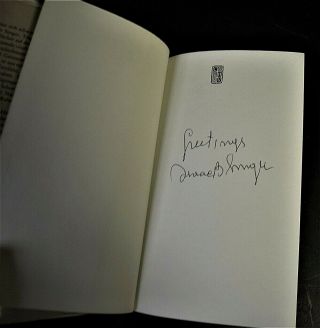 Book Signed By Isaac Bashevis Singer Nobel Prize Winner,  Guaranteed Authentic