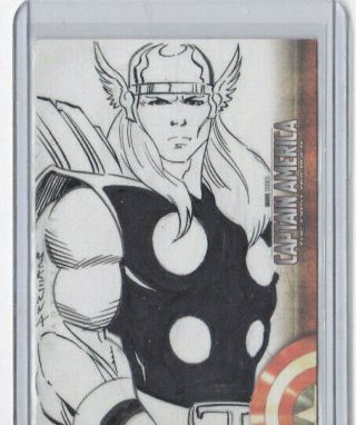 Upper Deck Captain America The First Avenger Sketch - Thor By Mark Mckenna