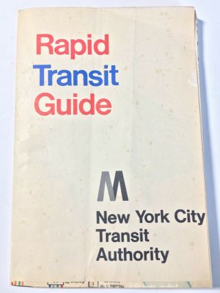 Vintage Nyc Subway Map 1968 Mta Rapid Transit Guide