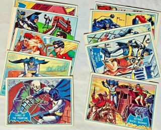 10 Different 1966 Batman B Cards 24,  25,  27,  28,  & 30 - 35 All