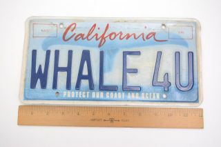 California License Plate,  Whale Tail Protect Our Ocean and Coast - WHALE 4U 4