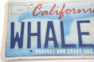 California License Plate,  Whale Tail Protect Our Ocean and Coast - WHALE 4U 5