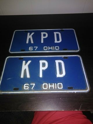 1967 Vintage Ohio License Plate K P D
