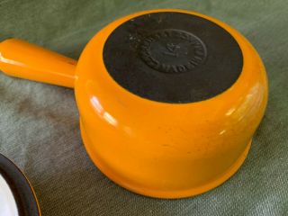 Vintage Le Creuset 14 Orange Sauce Pan (w/ Lid) Made in France Sauce Pan Enamel 5