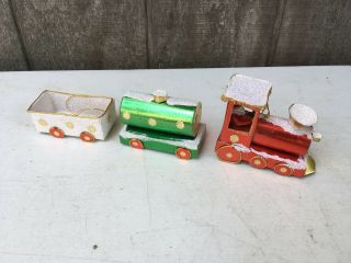 Vintage Toy Train Set Christmas Tree Decoration Folk Style Made In Japan