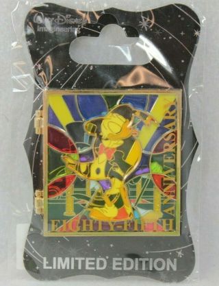 Disney Wdi Le 250 Pin 85th Anniversary Donald Duck Birthday Hinged Stained Glass
