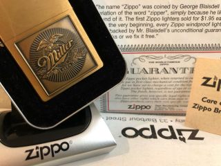 Millennium 2000 Miller Beer Zippo (A - XVI) Display Item (New/Other) See Notes 8