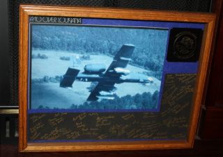 A - 10 Airplane 23rd Tfw Squadron Photo Signed 33 Flying Tigers Usaf England Afb