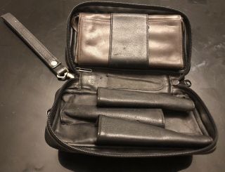 Soft Leather Bag For 3 Pipes With Tobacco Pouck And Accessories
