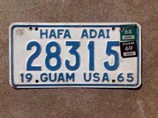 1965 Guam Usa License Plate