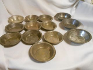 14 vintage steel / metal small mini pie pans 2 sizes kitchen baking 3 1/2 