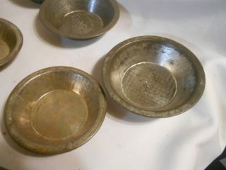 14 vintage steel / metal small mini pie pans 2 sizes kitchen baking 3 1/2 