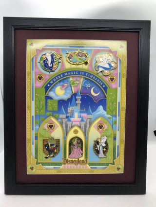 Disneyland Where Magic Is Timeless 2007 Gwp 6 Pins/map Framed Limited Edition