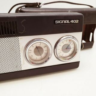 Signal 402 Russian Transistor Radio W Clock Soviet Era Portable Vintage 1970 