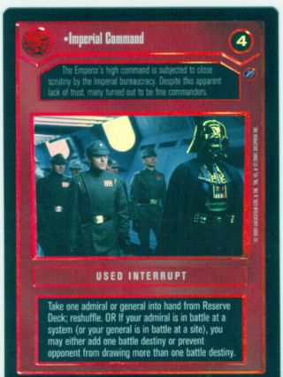 Star Wars Ccg Reflections 3 Very Rare Foil Imperial Command
