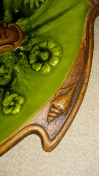 VTG Treasure Craft California Green Ceramic Fish Hawaii Ashtray Pottery 5