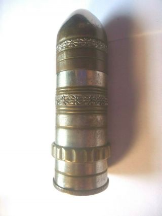 Vintage Thin Brass Tube Lighter Made In France Estate Find