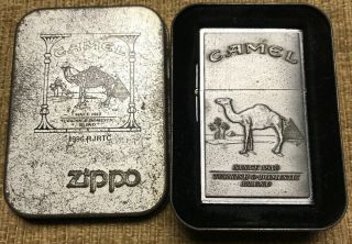 1996 Zippo Camel " Turkish & Domestic Blend” Cigarette Lighter With Metal Case