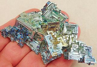 A Big Blue And Gold Aaa Bismuth Crystal From Germany 146gr