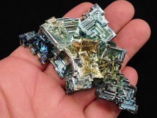 A BIG Blue and Gold AAA BISMUTH Crystal From Germany 146gr 3