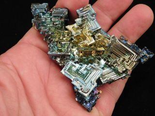 A BIG Blue and Gold AAA BISMUTH Crystal From Germany 146gr 5