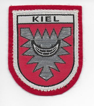 Kiel Germany Deutschland Woven Felt Travel Souvenir Patch Coat Of Arms Crest