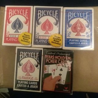 2 Decks Bicycle Rider Back 808 Poker Playing Cards Red & Blue And More