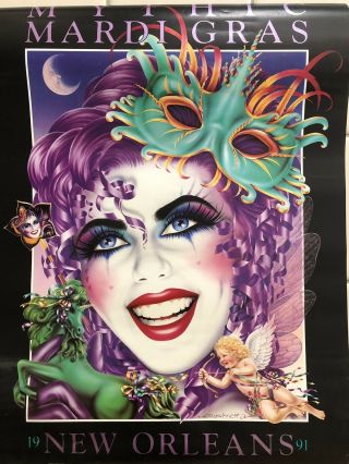 Mardi Gras Poster 1991 Mythic Orleans 24x32 Andrea Mistretta (not Signed)