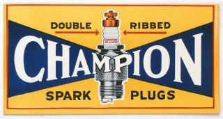 Vintage 1930’s Champion Spark Plugs Yellow Ink Blotter