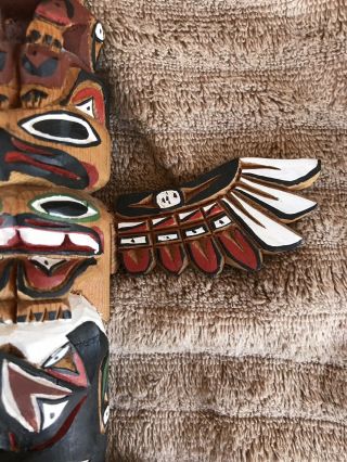 Vtg Northwest Native American BARB WILLIAMS Wood Carved Totem Pole 4