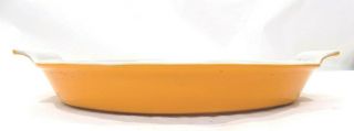 Vintage Le Crueset Cast Iron Enameled Orange Baking Dish/pan 32 Made In France